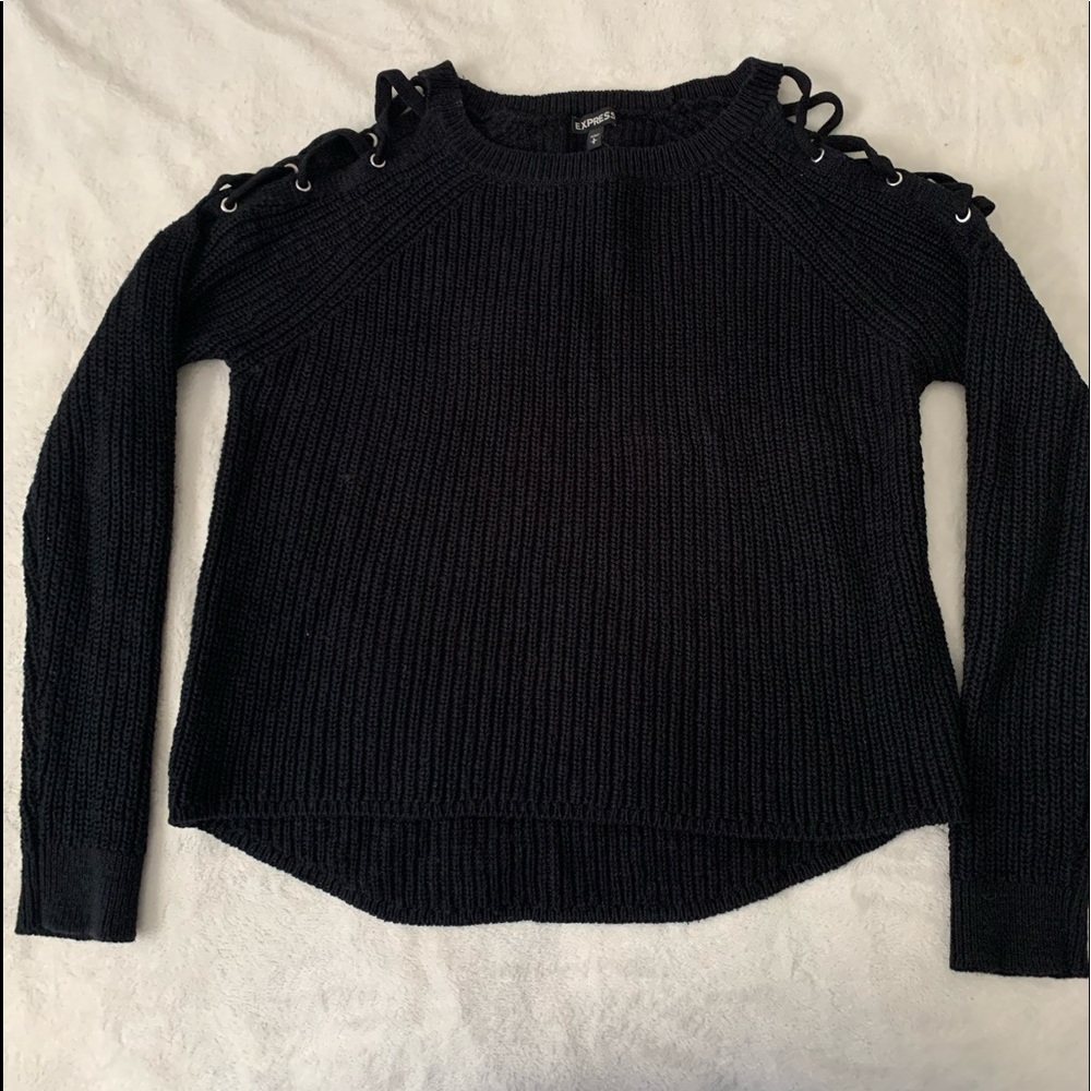 Express Black knitted blouse